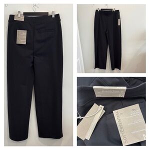 NWT Soft Surroundings Black Pull-On Wide Leg Pants Soft Essential Ponte Medium